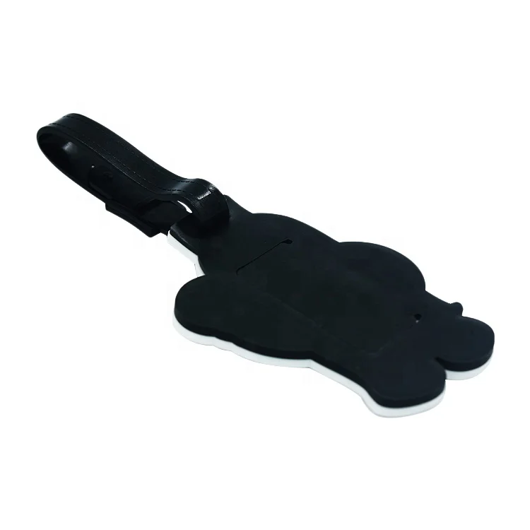 Rubber US Chemical Society Flip Type Phonograph Tooth Shape Luggage Tag With Safety Buckle