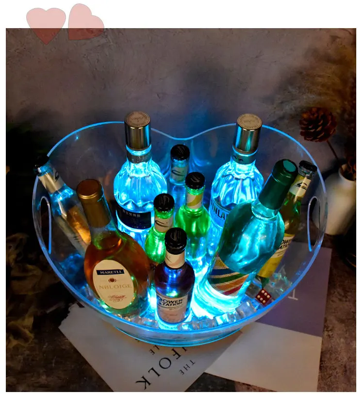 Home Bar Chilling Beer Champagne Wine Party Ice Bucket Acrylic Beverage Tub Colorful Gradient Ice Bucket
