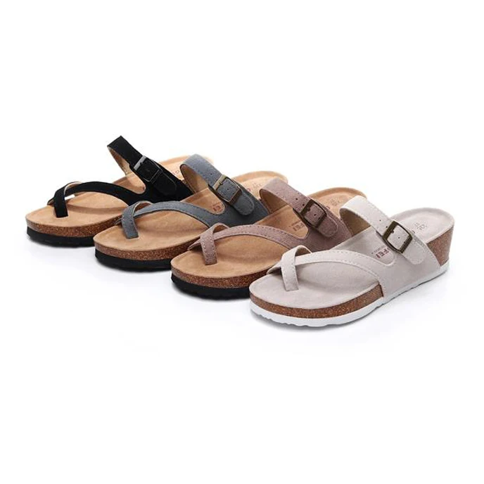 
new hot summer Bohemian leather wedges sandals women shoes sandals slippers flip flops sandalias with adjustable buckles 