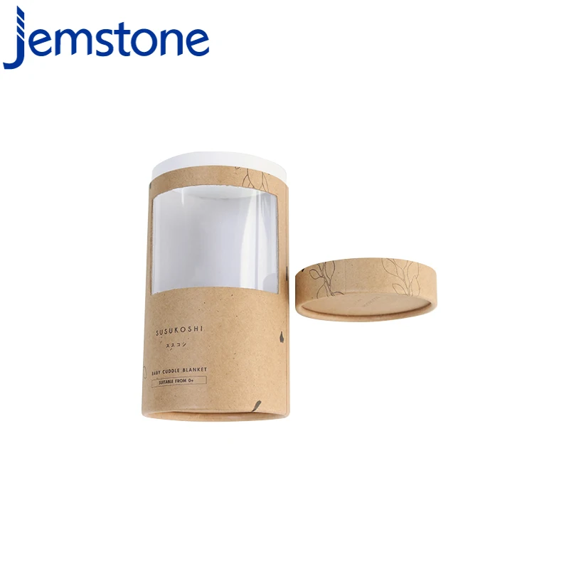 Eco Friendly Cylinder Packaging Kraft Paper Tube Box Paper Round Tea Packaging Tube With Clear Pvc Window