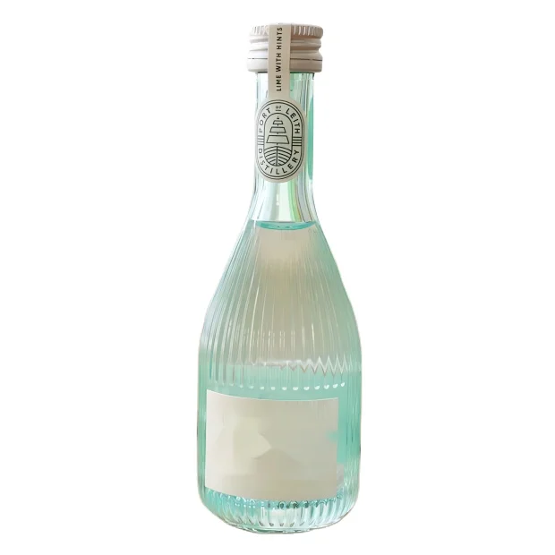 Wholesale mini 100ml 200ml vertical stripe design glass liquor bottle gin whisky vodka