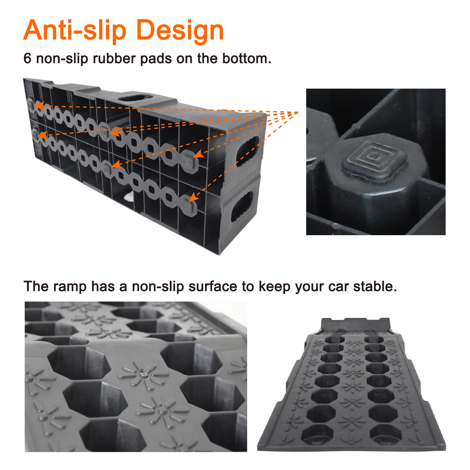 GT-14P Plastic High Lift Car Repair Ramp Adjustable Auto Vehicle Car Lift Ramp Portable Car Service Ramps