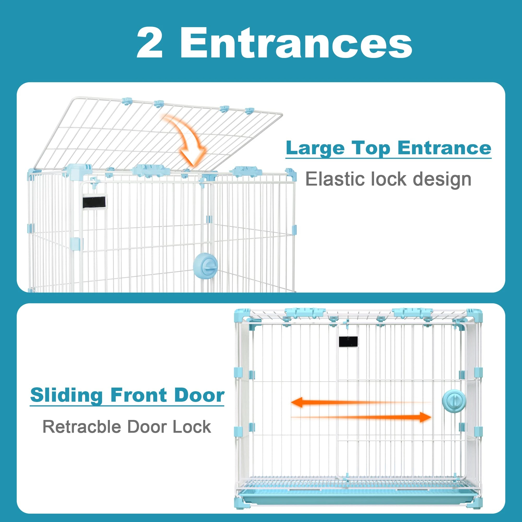 Best Selling Wholesale Black Metal Dog Cover Bed And Pad Reversible Washable Mat Aluminium Large On Wheel Pet Crate