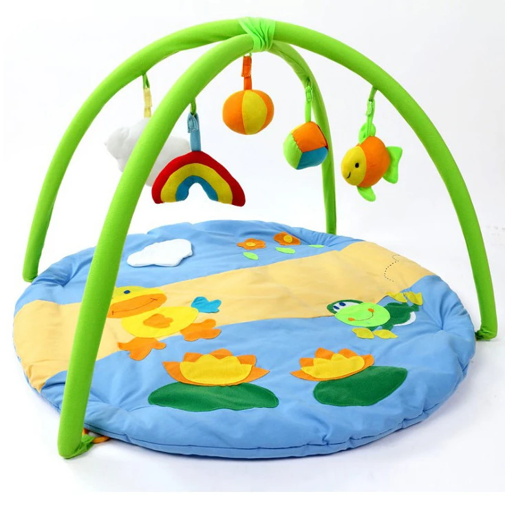 OEM Rattan Baby Play Gym Music Activity Floor Mat tapete para bebes Crawling Cow Baby Play Mat Gym Tummy Time  Baby Gym Play Mat