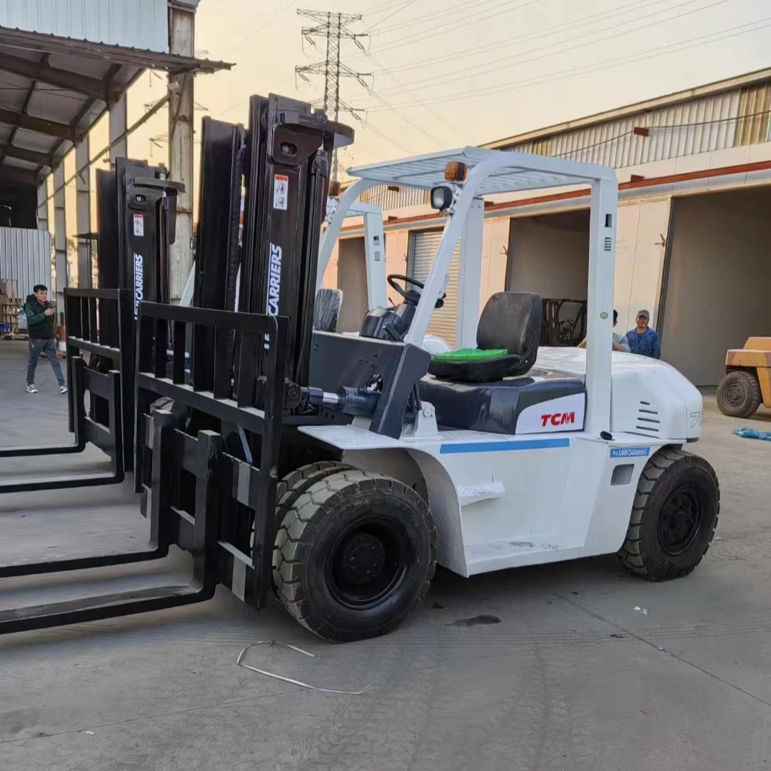 high quality used TCM 7 tons Diesel Forklift large quantity Twin wheels in stock Engine technical Dimensions Sales
