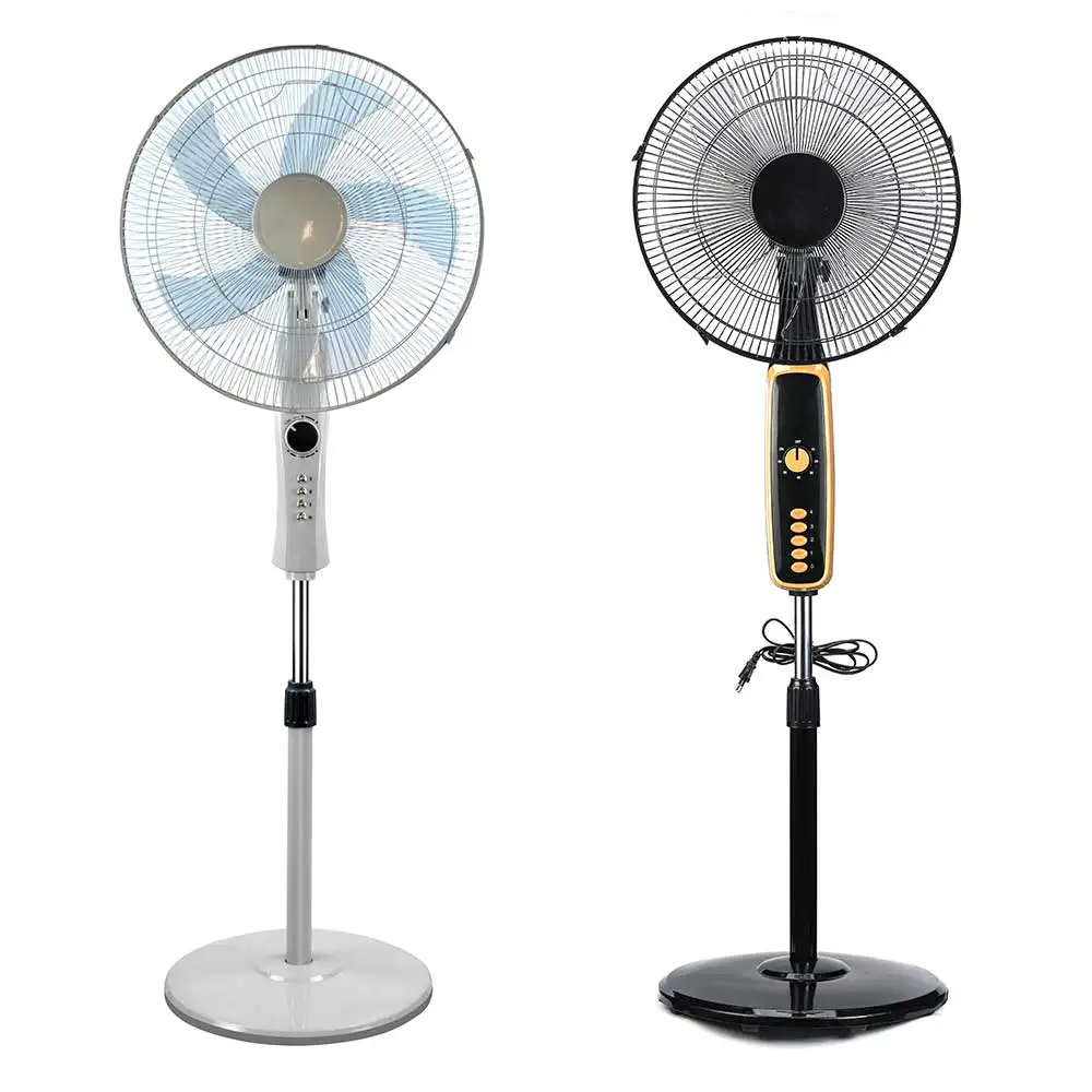 Fashion design free standing heavy round base 5 blades plastic 18 inch stand fan for bedroom