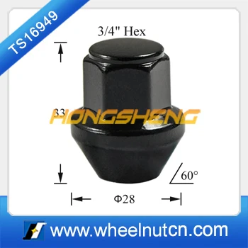 Auto19 шестигранные черные колесные гайки m12x15 от