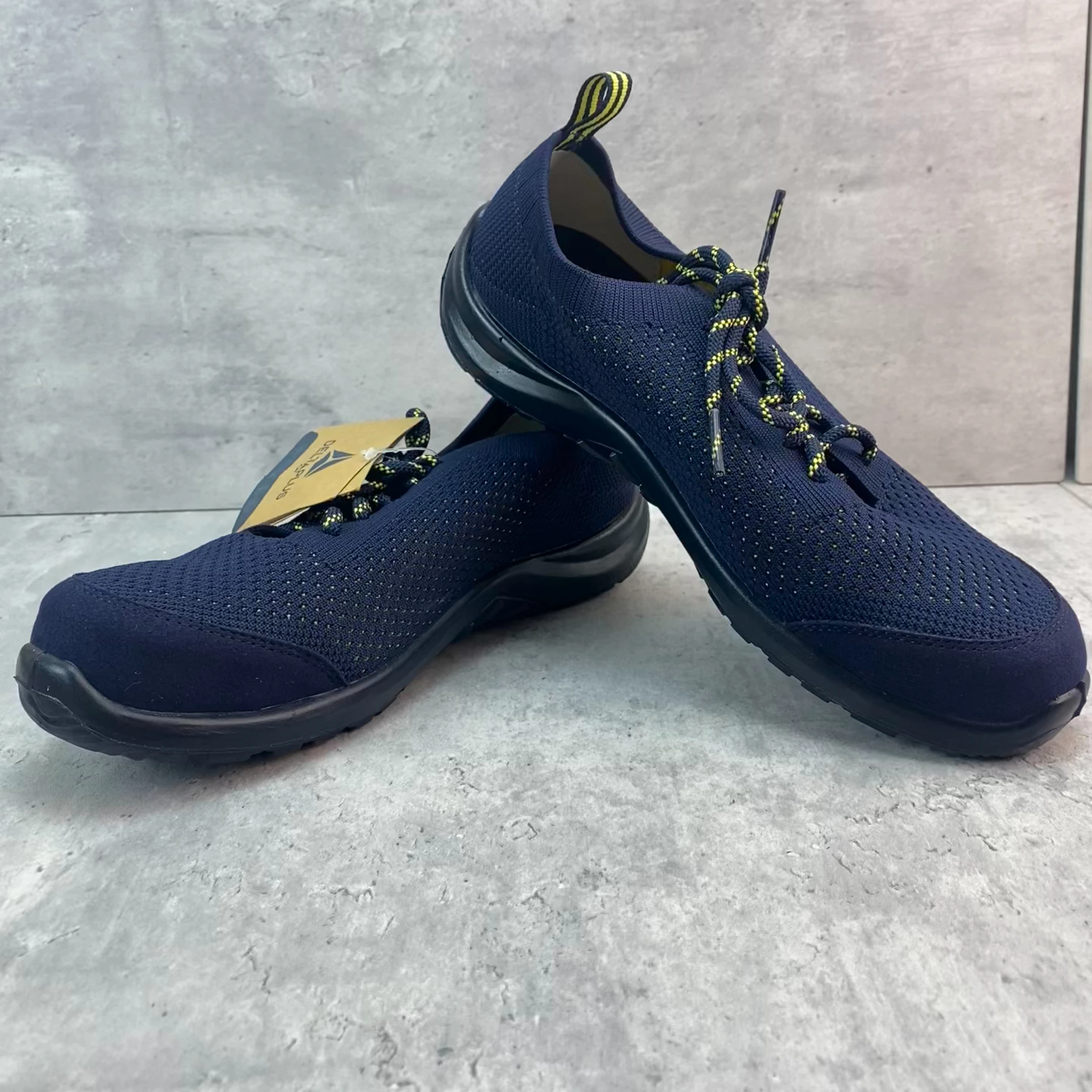 DELTAPLUS blue-yellow Anti-static safety shoes Breathable Flyweave Suitable for general operations in less complex chemical