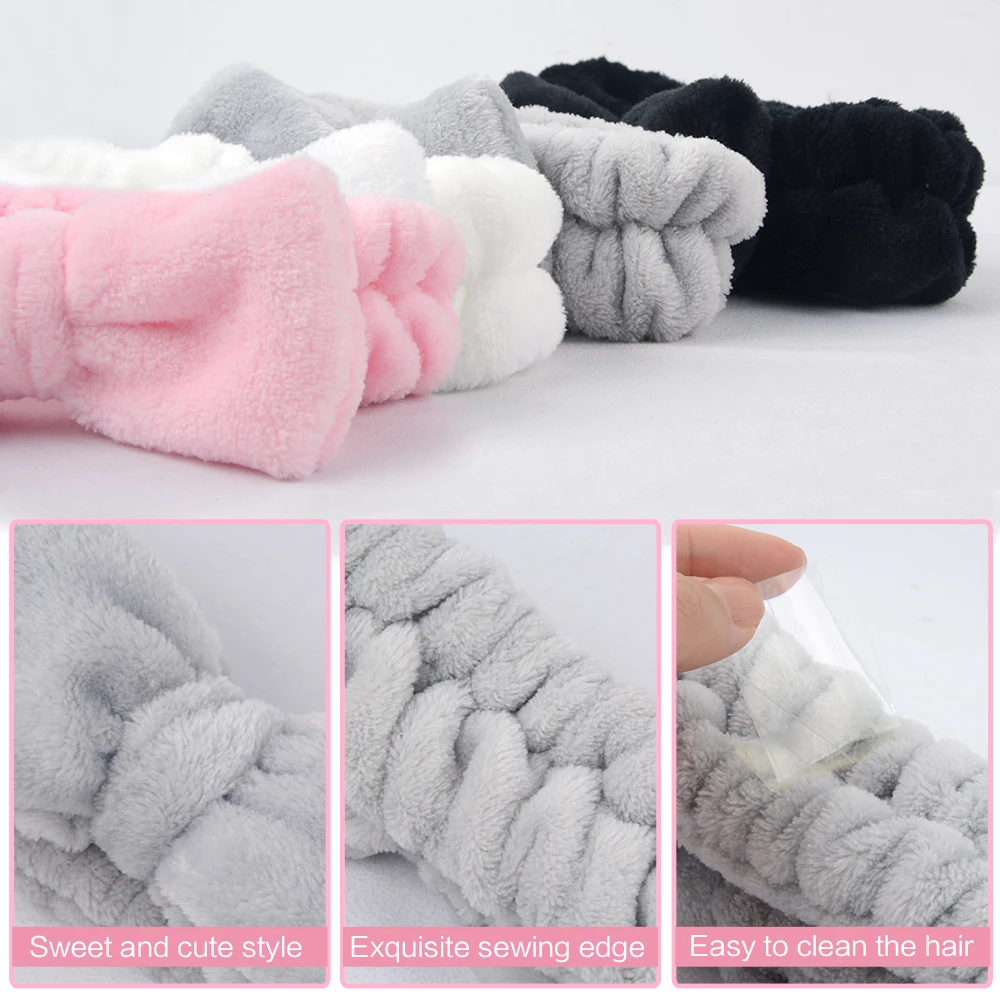 Wholesale 3pcs/set Washing Face Washband Hairband Hair Accessories Spa Makeup Sponge Terry Wristband Headband Set For Women
