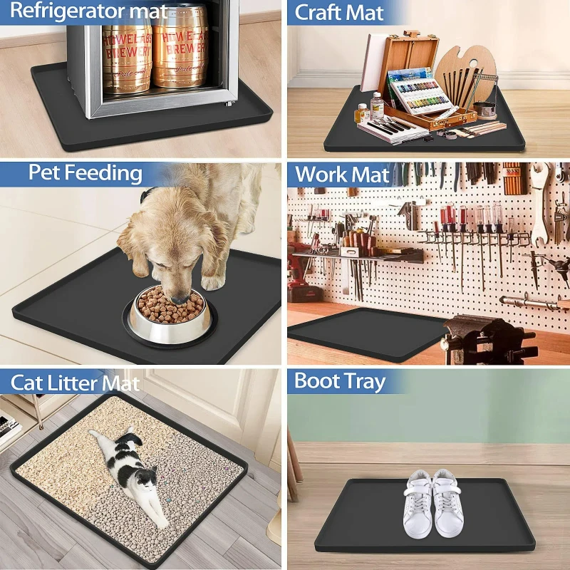 Silicone kitchen Washer and Dryer Top Protector, Laundry Room Non-slip Washable Mat for Top of Washing Machine Cover
