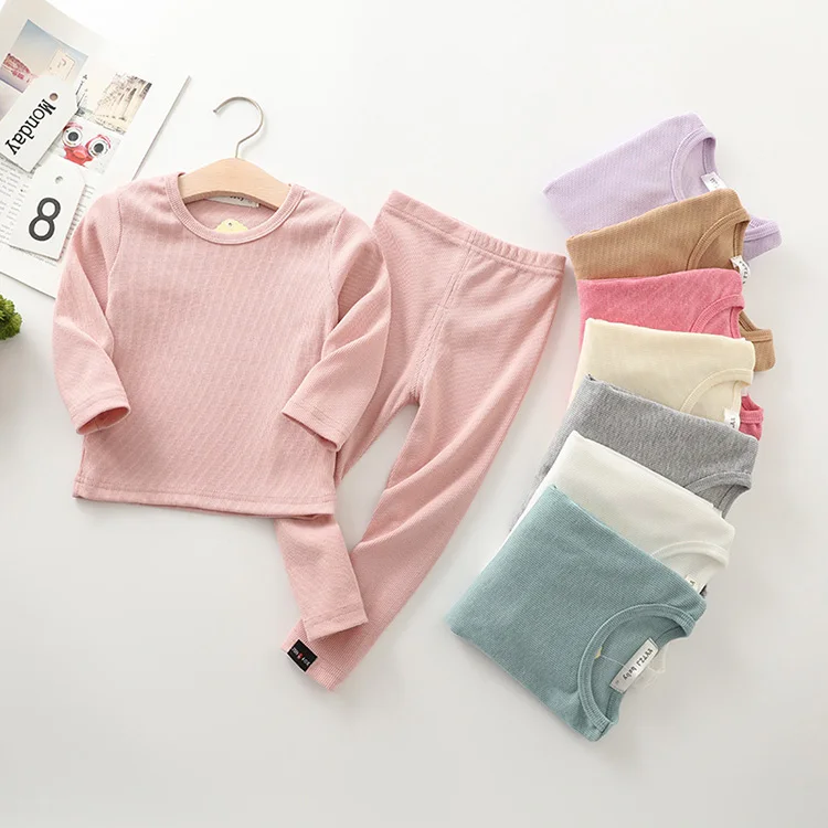 
2 Piece Style Multi Colors Custom Long Sleeve 100% Cotton Baby Winter Soft Pajamas Set 
