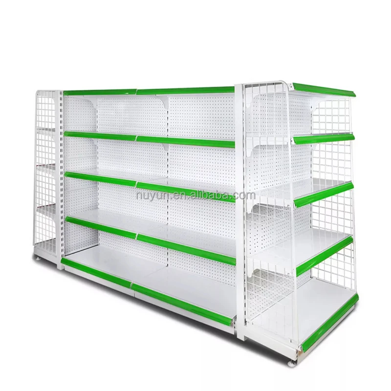 Market Shop Grocery Steel Gondola Shelving Display Racks Pharmacy Storage Shelf Metal Supermarket Shelves