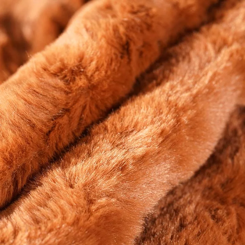 
Rose pattern Polyester knitted rabbit fur faux fur fabric trim 