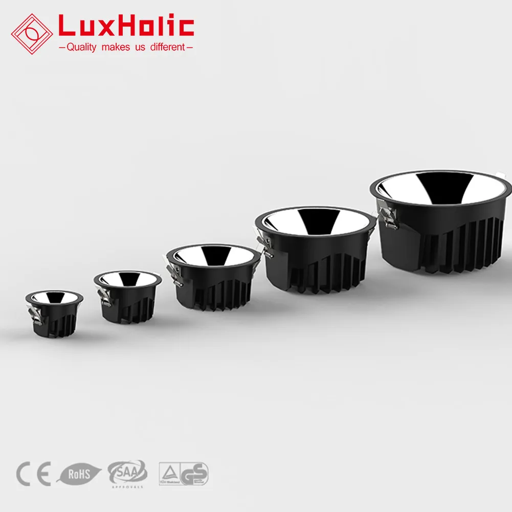 LuxHolic 10 Вт-50 Вт Ультра антибликовые встраиваемые потолочные прожекторы COB светодиодные светильники для отеля, дома, ресторана