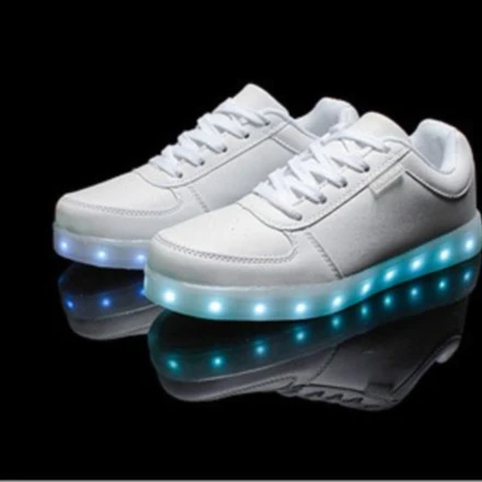 2020 fashion pu led light sneakers boys & girl skateboard shoes sneakers men lace-up casual flats breathable women sport shoes