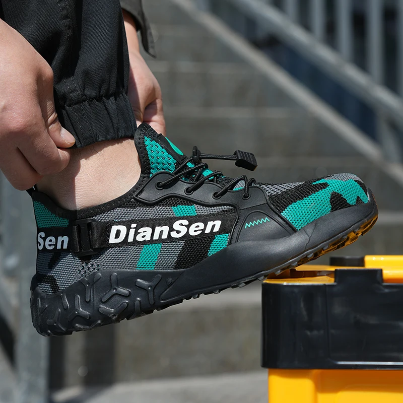 DianSen new 2024 safety sneakers Anti-smashing safety steel toe shoes D666