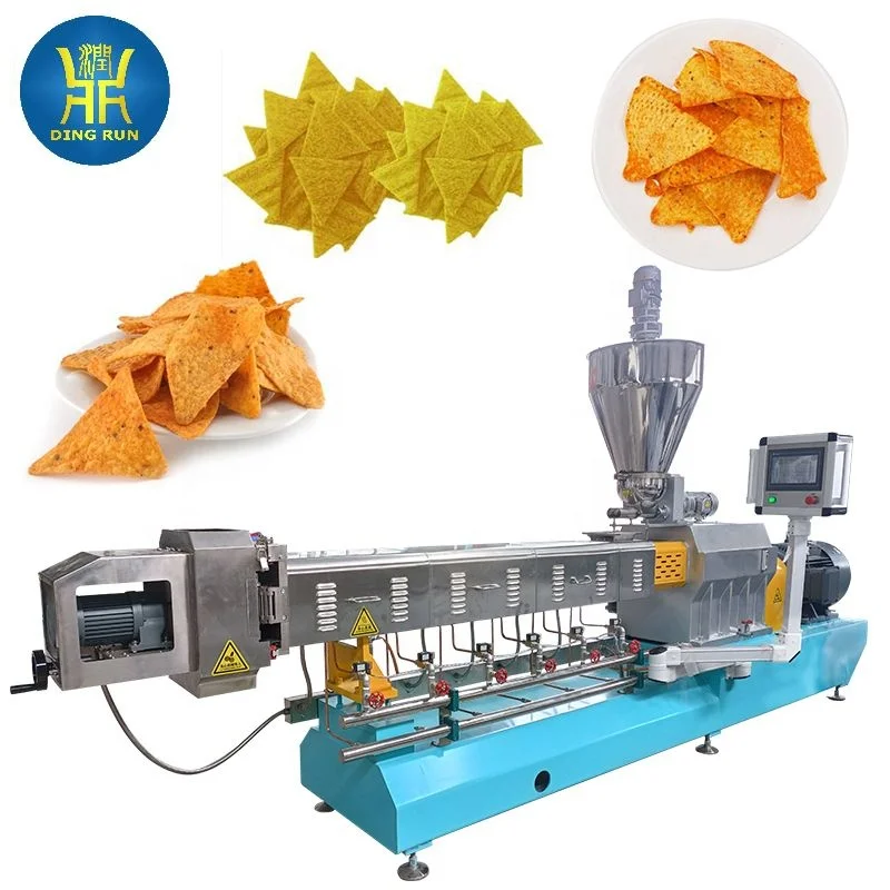 extruded nachos chips snacks food making machines and flour nacho corn tortilla chip extruder production line
