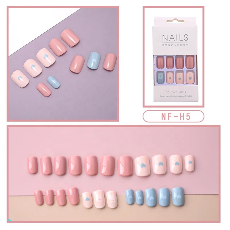Supplier High Quality short fake nails with design Art press on nails artificial fingernails for women