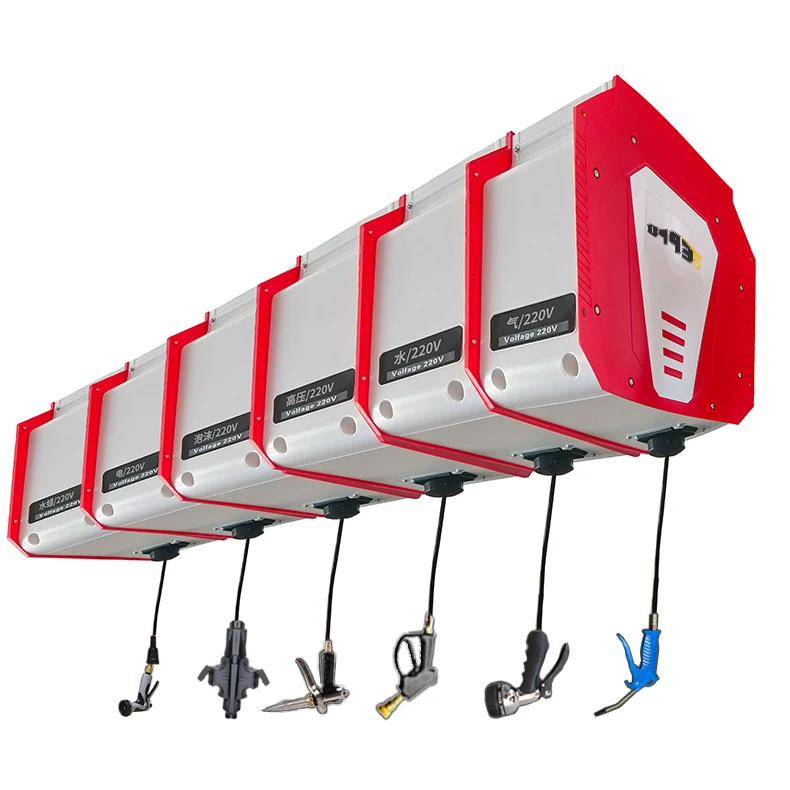Auto Retractable Flexible Hose Reelcar Maintenance Repair Toolselectric Combination Hose Reel With Lights