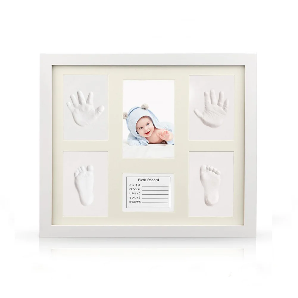 Hot sale new born hand and foot print baby footprints photo frame DIY paw print imprint kit