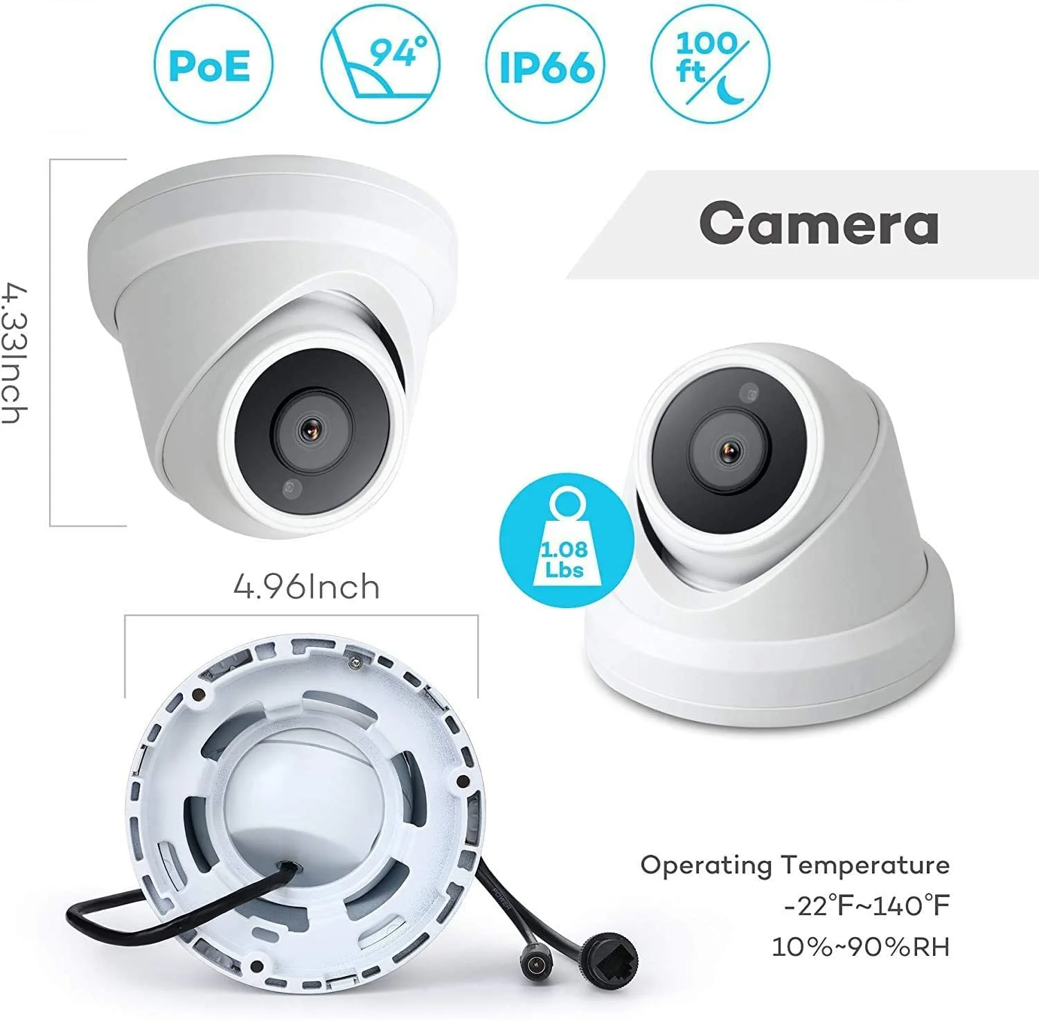  Popular 5MP Colorvu IP POE Dome Camera Colorful Imaging 24/7 Built in Microphone Hik NVR Plug &