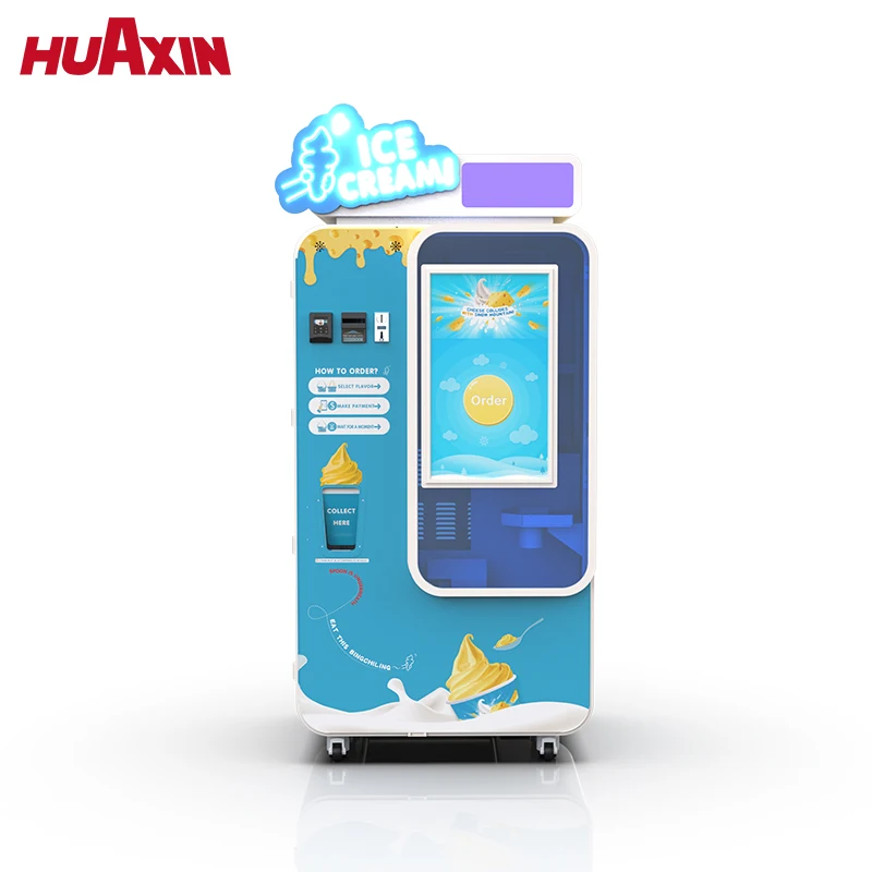 New 24-Hours Commercial Rapid Cut-out Large Capacity Customized Automatic Self-service Ice Cream Vending Machine