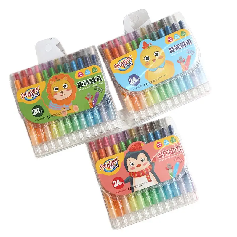
24 colors long rotatable crayons oil painting stick 