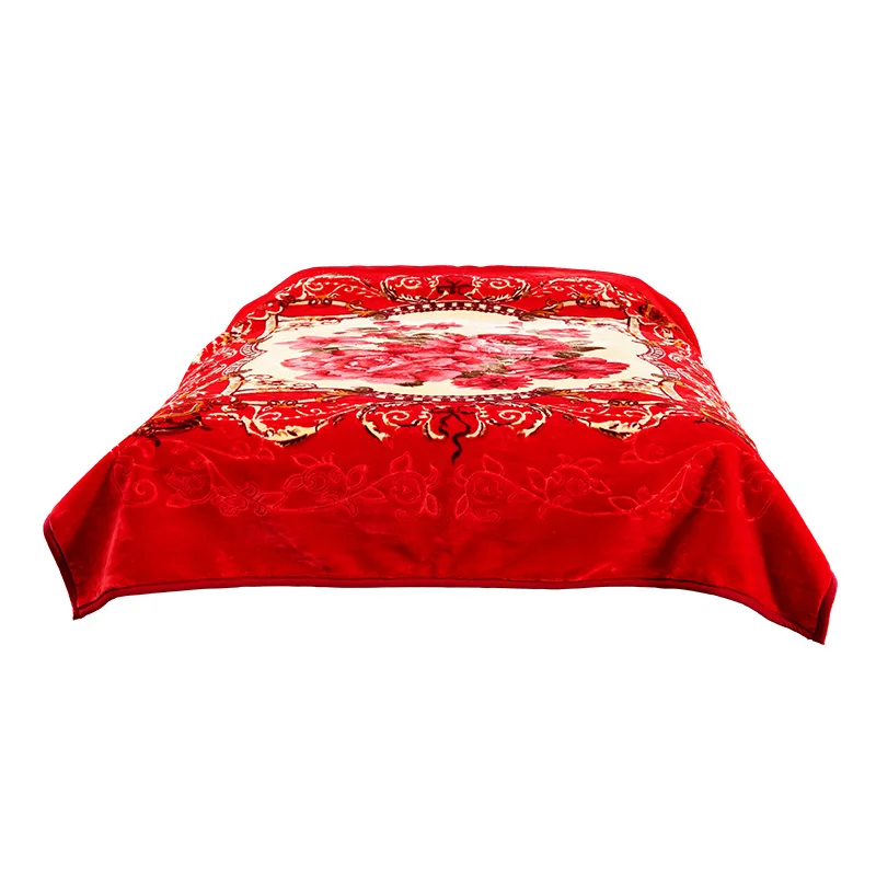 Custom Designed Super Soft Raschel Knitted Blanket Winter Thick Long Plush 6kg Weighted Korean Style Portable for Home Hotel