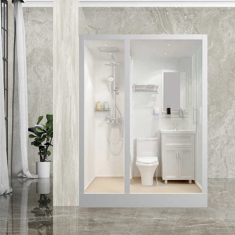 luxury fashionable prefab bathroom tiny design professional portable shower and steam toilet for the indoor