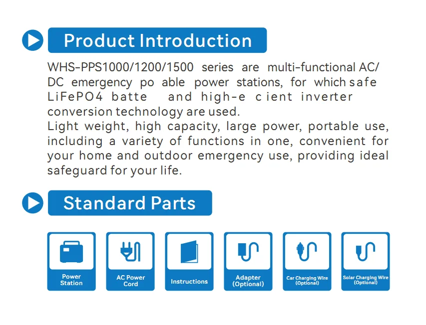 Plug And Play Solar System Outdoor Portable Generator 1000W 1200W 1500W Portable Energy Storage Power Supply