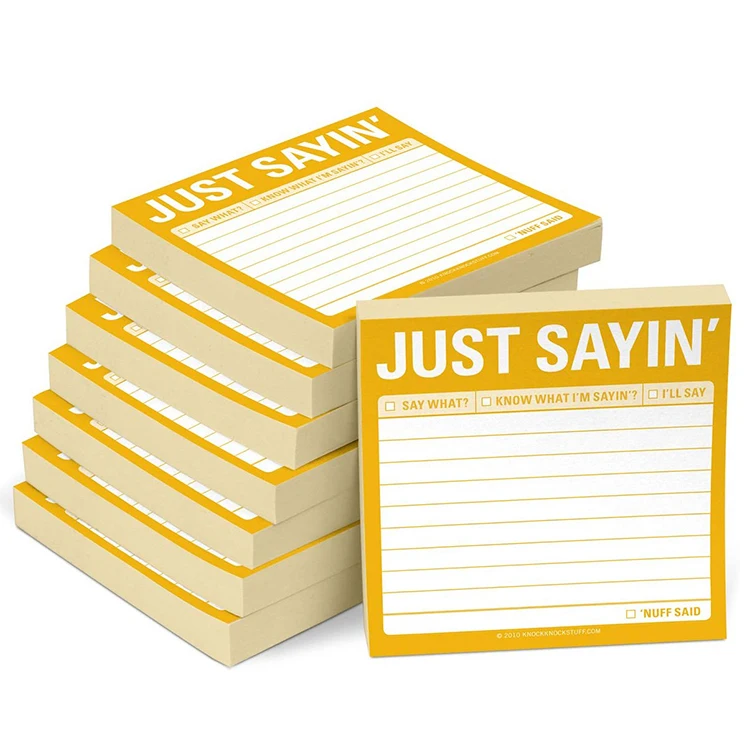 Custom  8 pack 3 x 3 inches each to do list sticky notes memo pad