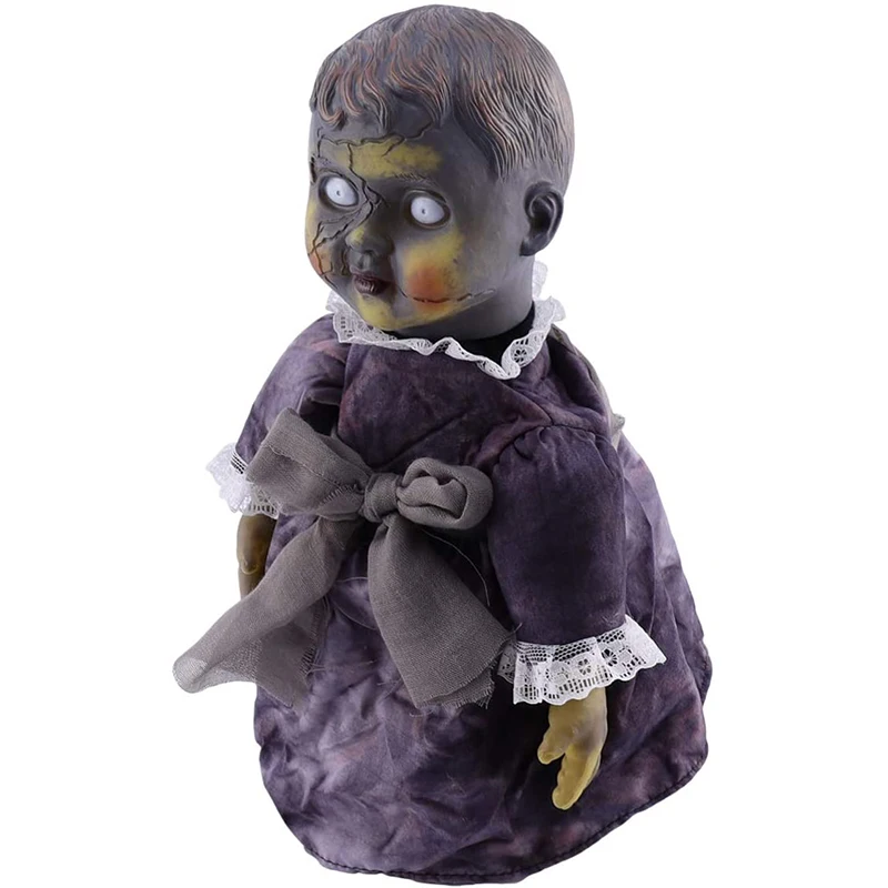 Amazon hot sell Custom ghost dolls for Halloween decoration electric plush toy  with moving and singing dolls for kids