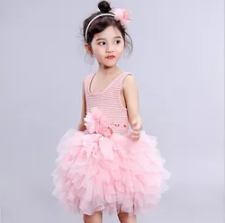 wholesale Baby Girl Plain Tutu Dress Girls Ruffle Party Dress