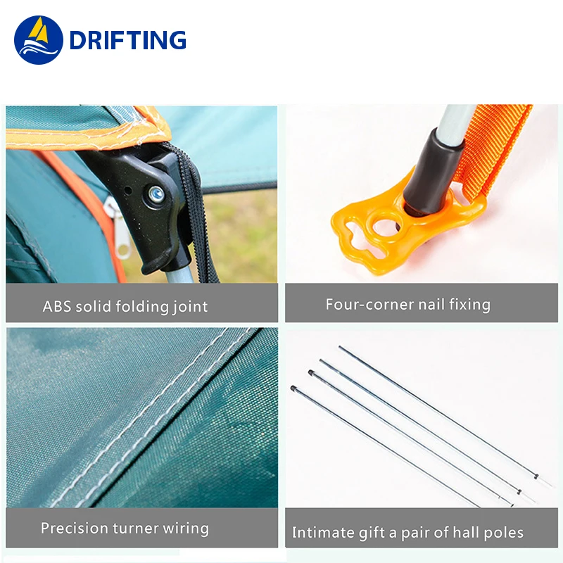 Outdoor four-sided ventilation automatic speed open beach camping rainproof 3 season 3-4 person camping tent