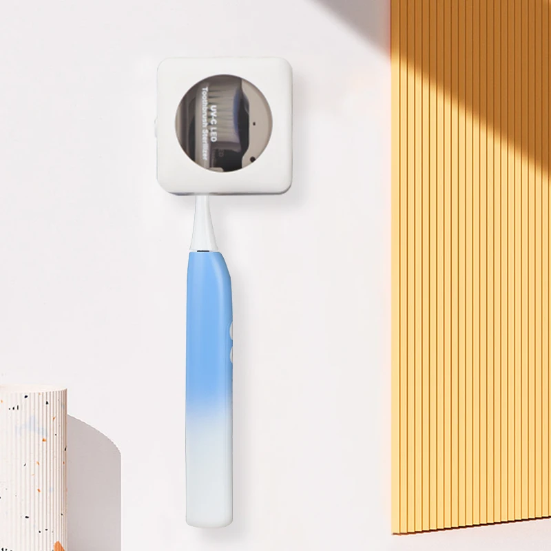 White Self Sanitizing Portable Travel Toothbrush Box Magnetic Tooth Brush Holder