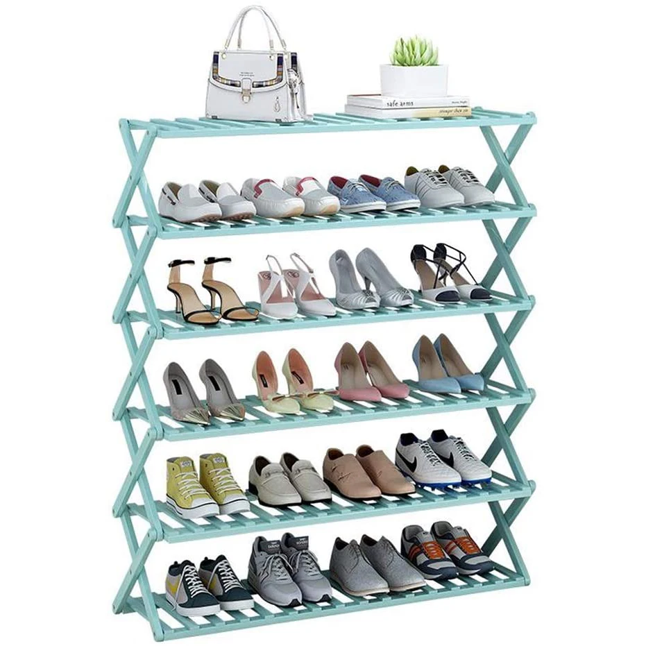 Многофункциональный свободный стоящий складной 5 уровня бамбука обувной Органайзер обувные полки для ванной комнаты хранения Организатор