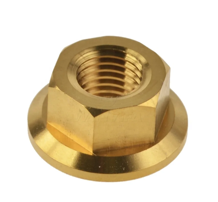 M6 M8 M10 M12 M20 GR2 GR5 Titanium Color Anodized Serrated Hexagonal Flange Nut DIN6923