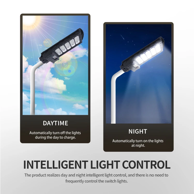 Commercial Public Induction Post Light 50 100 150 200 250 300 W All In One LED Solar Street Light