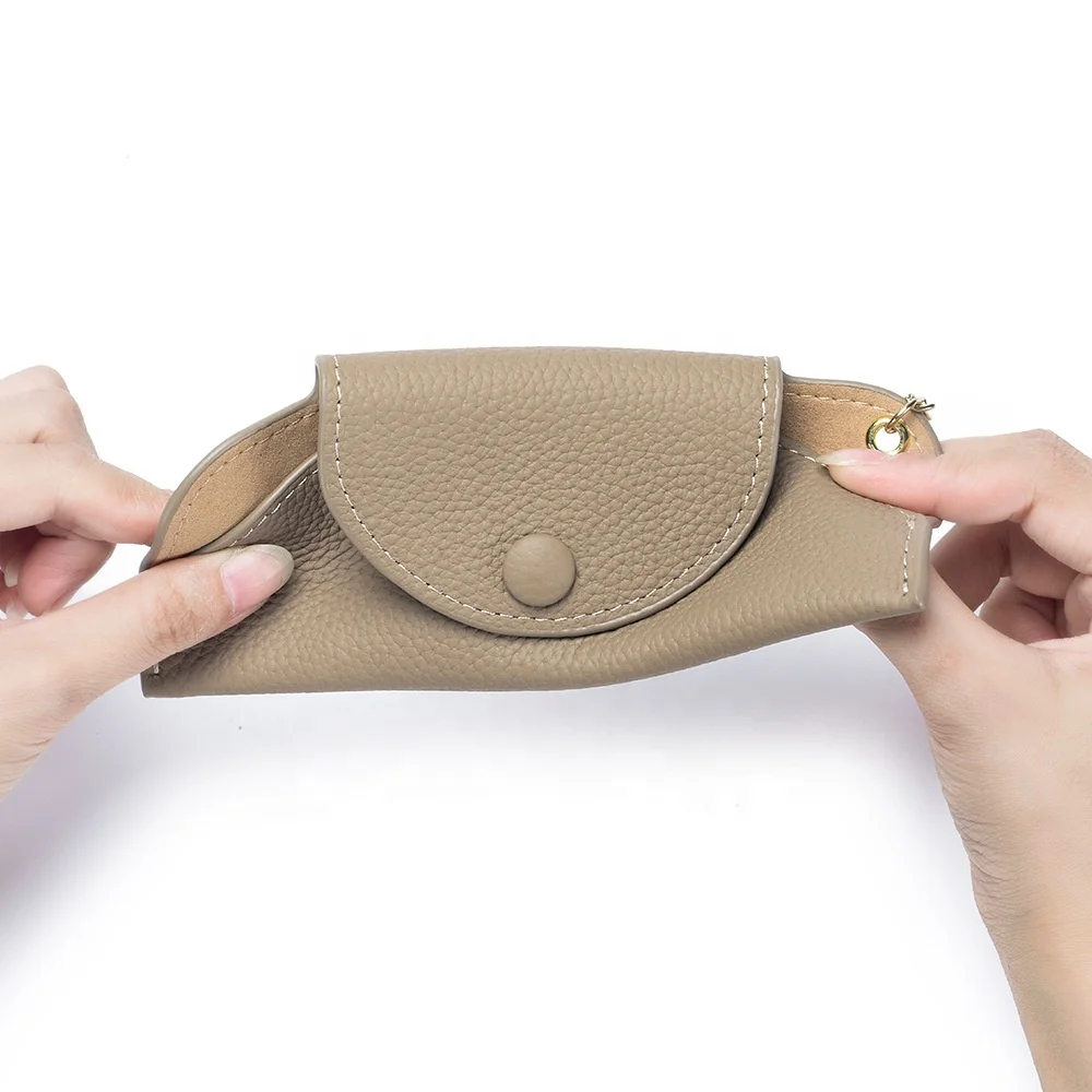 Genuine Leather Portable Sunglasses Bag Luxury Glasses Case Flat Eyewear Holder