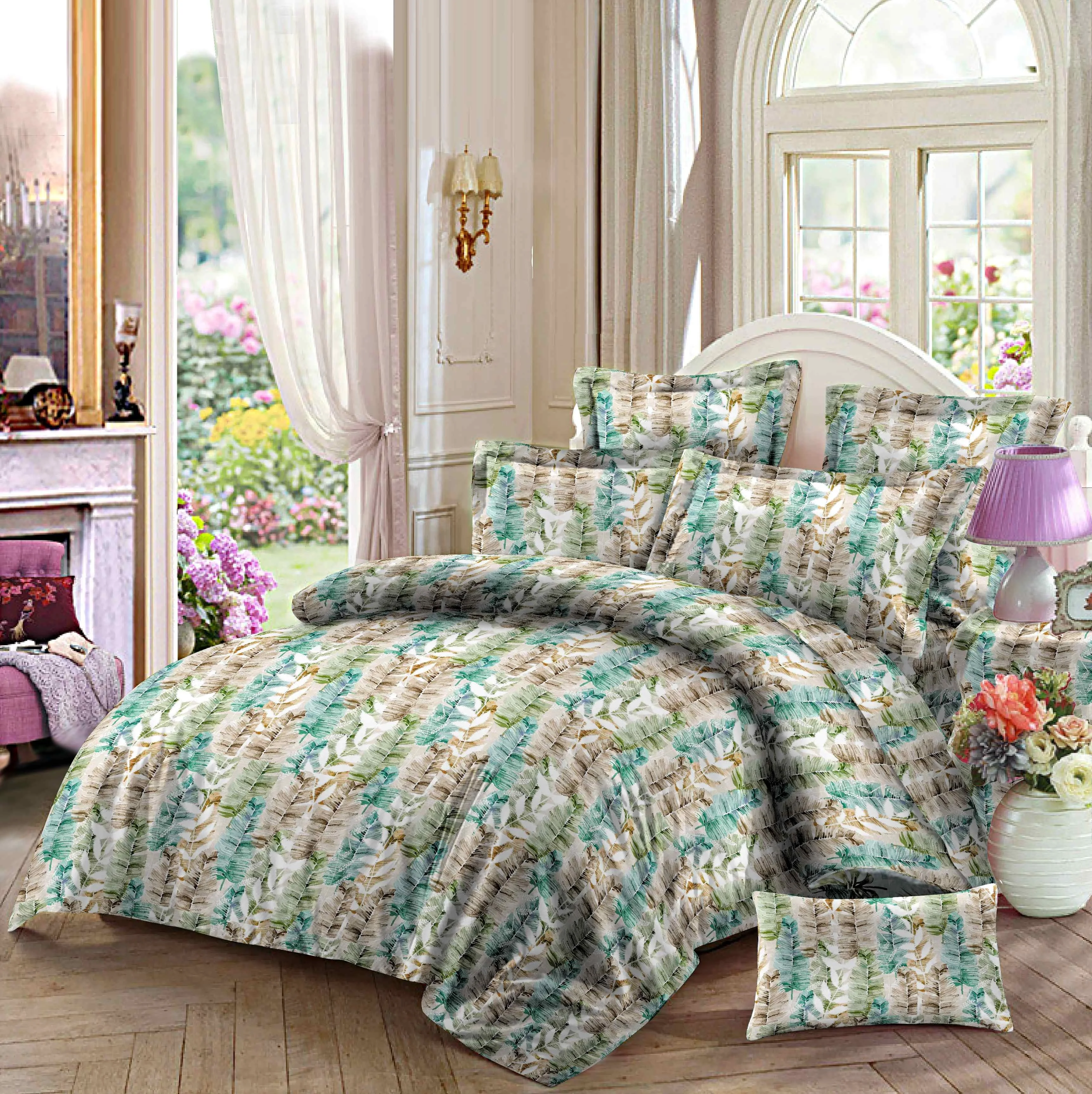 100 polyester microfiber fabric disperse pigment printed fabric new design for hotel home bed sheet for bed sheet set