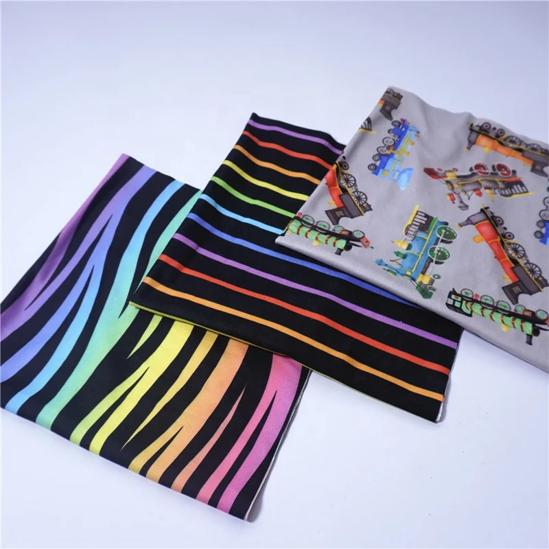 NO MOQ 95%Polyester 5%spandex Digital printed double brushed poly fabric dbp for clothing 230-250GSM