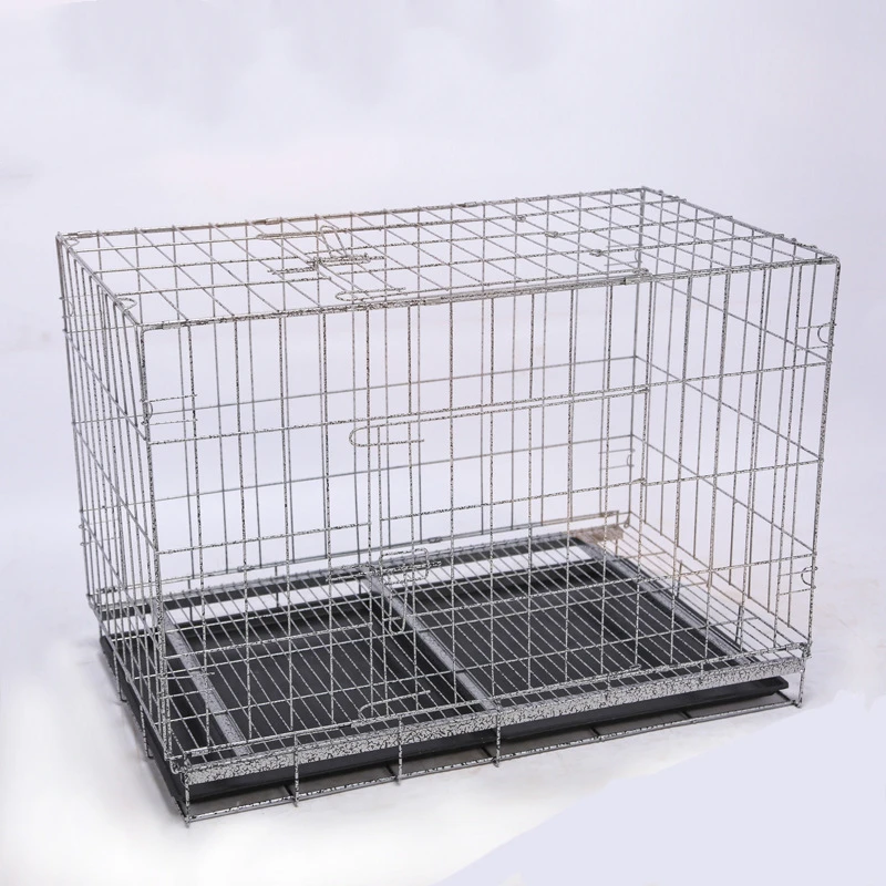 Folding Portable Pet Cages Stainless Steal Wire Dog Crate Cat House Carriers Large Kennel Out Door metal Pet Cages Carriers