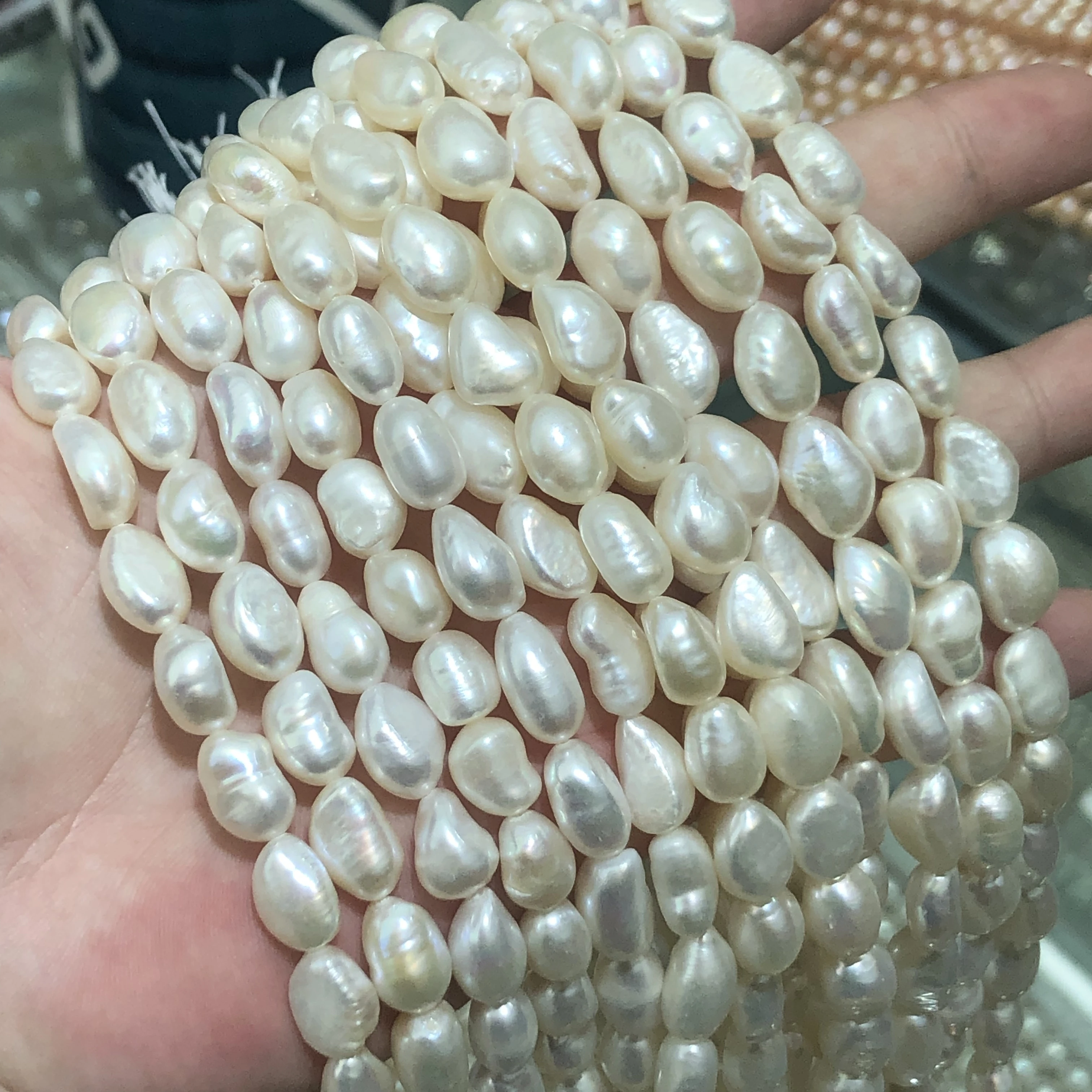 Natural straight hole freshwater pearl 4-12mm Baroque irregular pearl loose bead bracelet necklace jewelry wholesale