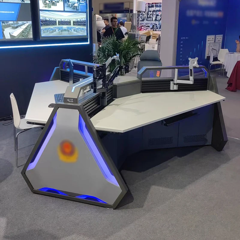 Hot sale Control Center Led Computer Console Desk Commercial Desk Monitor Console Display Bracket Workstation