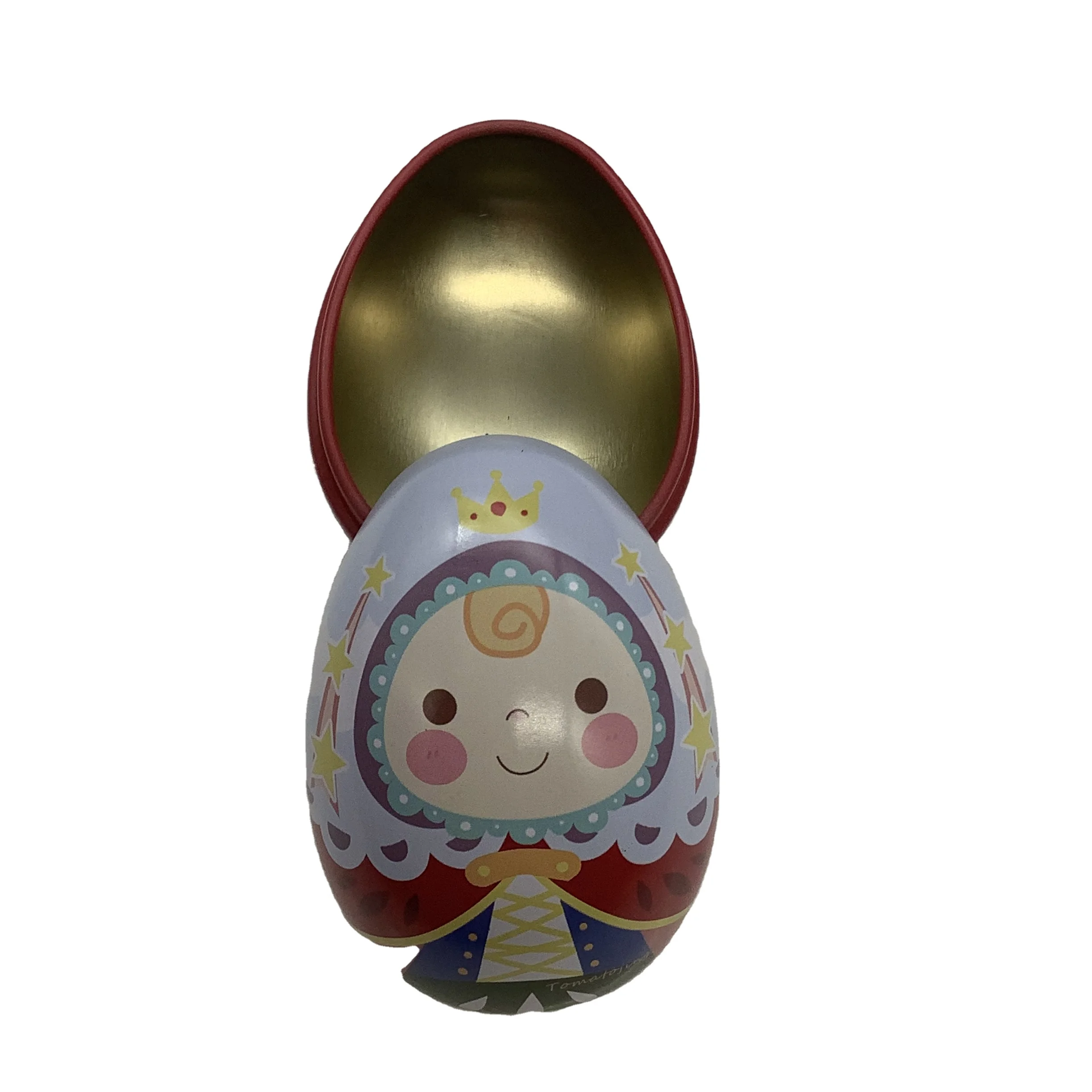 Egg Cartoon Figure Gift Tin Can Empty Tin Cans Sale Packing Metal Box