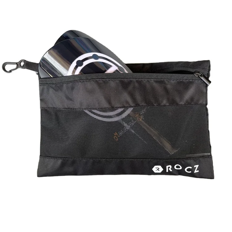 custom kneelet soccer socks packaging zipper bag / custom knee mat packaging nylon mesh zipper pouch bag for soccer shin guards