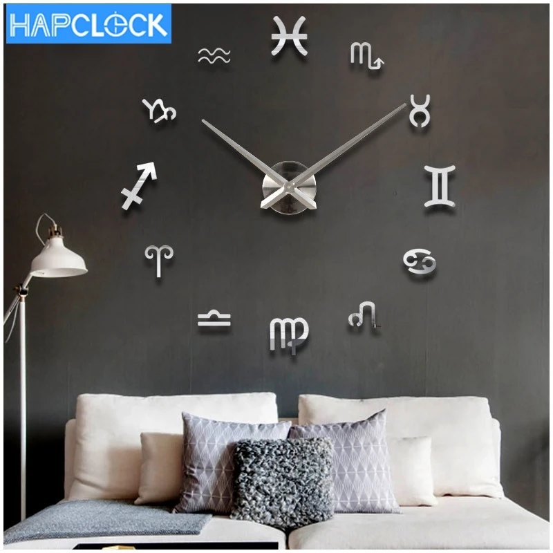 Home Office Removable Decoration Modern DIY Large Wall Clock Big Watch Decal 3D Stickers Roman Numerals Mute Wall Clock