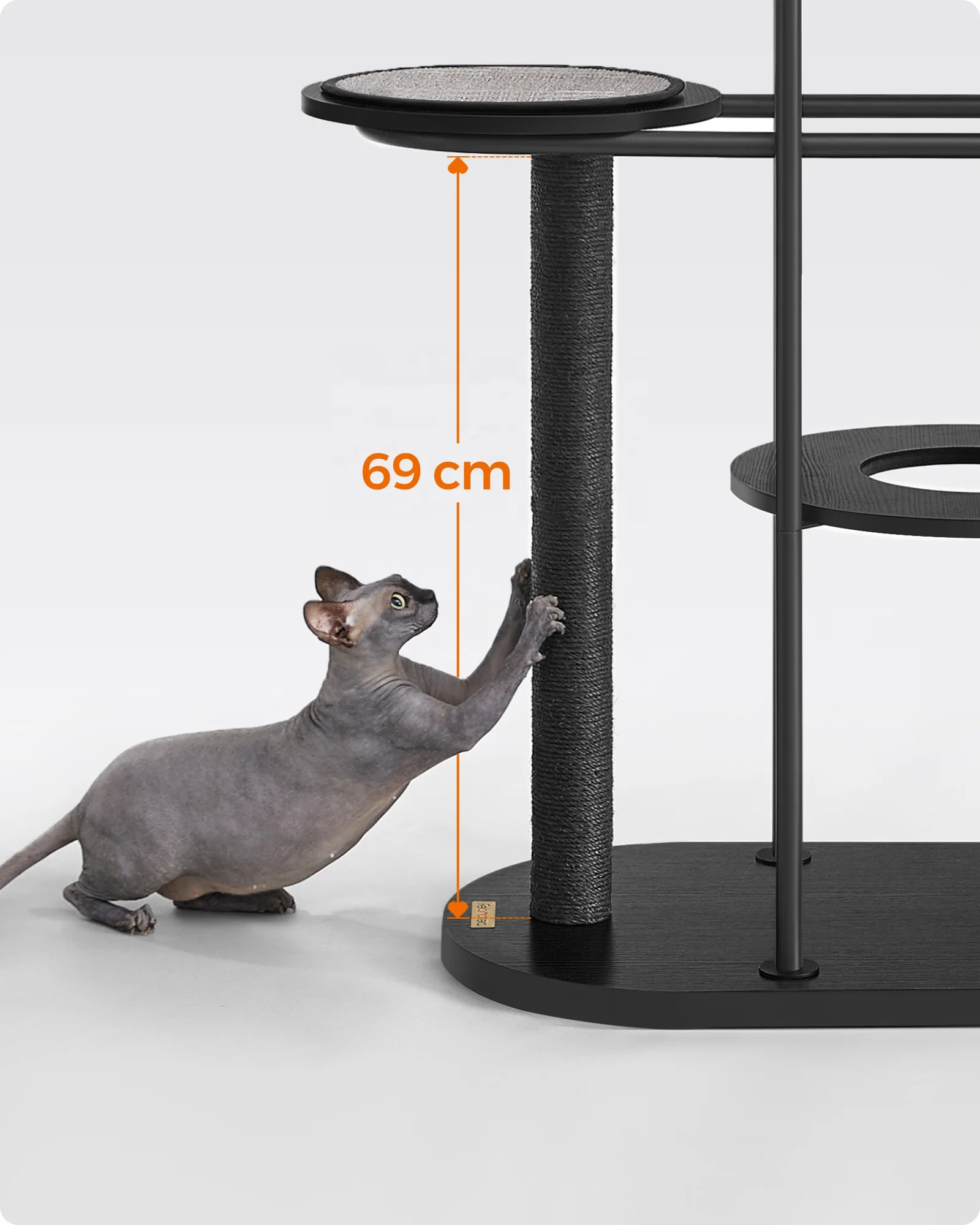 Feandrea Multi-level Cat Tree Tower Furniture Luxury Cat Scratcher Post Modern Cat Tree with Hanging Cotton-Linen Ball