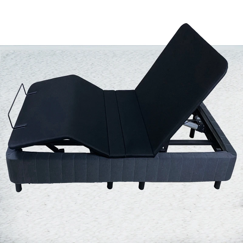 foldaway guest size double electric adjustable bed rail frame with 8 legs