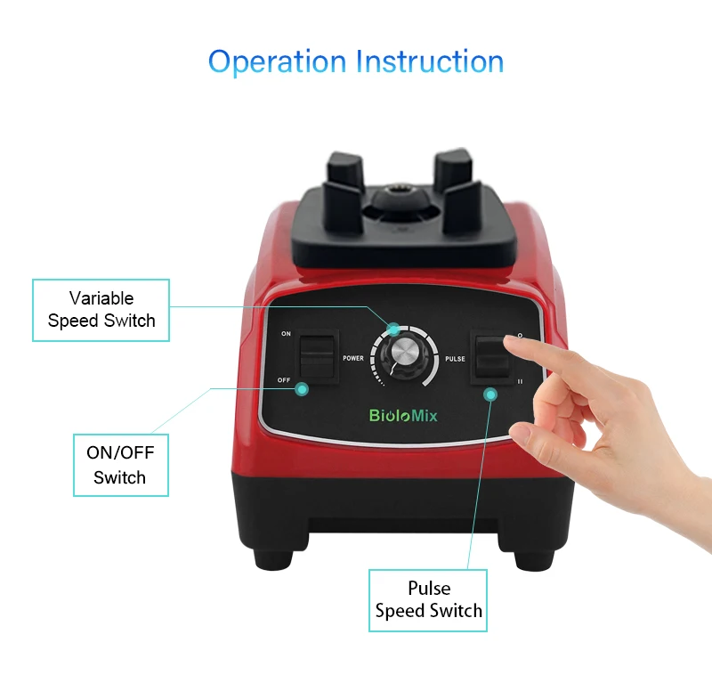 Customize Nutrimax BPA Free Heavy Duty Commercial Grade Blender Mixer Juicer High Power Food Processor For Ice Smoothie Fruits